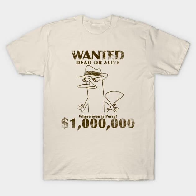Perry the Platypus - Wanted T-Shirt by LuisP96